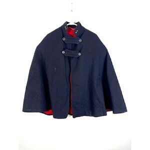 vintage WW2 Nurses Navy Blue Wool Cape / Standard Apparel Co HM Military 1940s